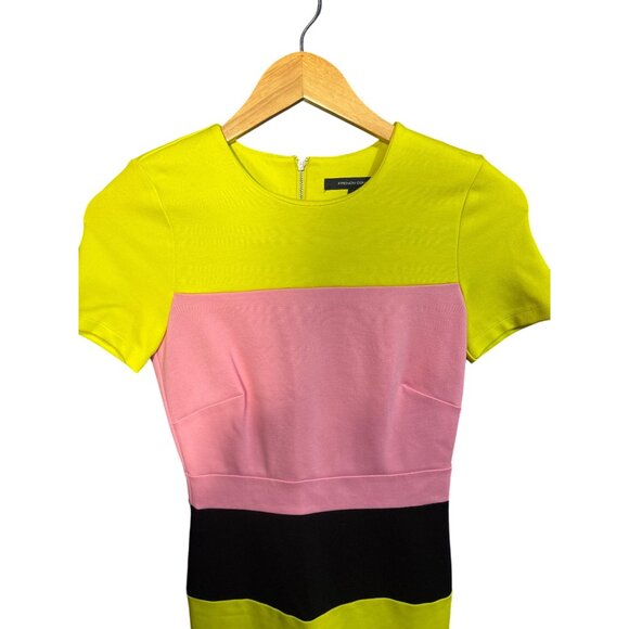 Colorblock Short Sleeve Midi Dress By French Connection Size 6 - Picture 2 of 7